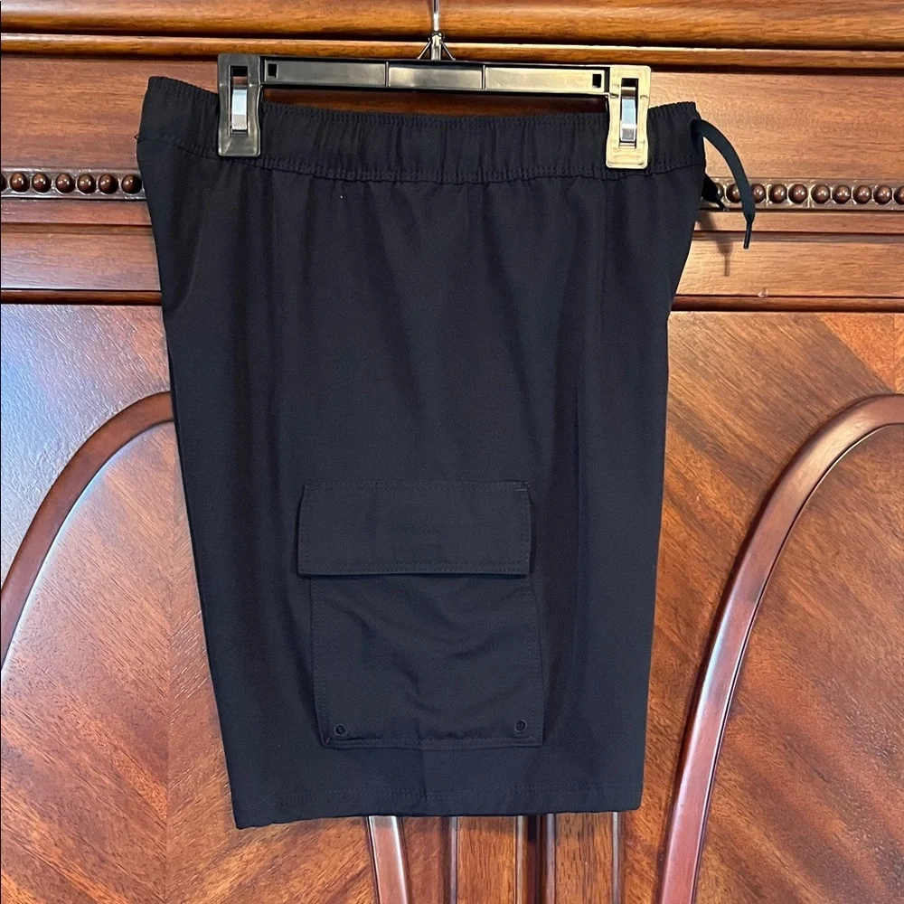 Hurley Boy’s Black Cargo Swim Shorts with Drawstring Waist